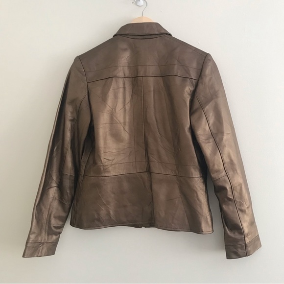 Gold leather jacket - Picture 3 of 9